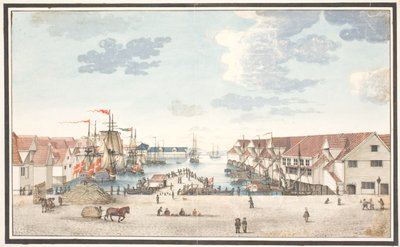 Pier in Bergen by Johan Christian Dahl