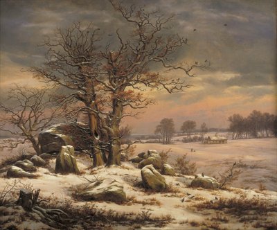 Winter Landscape near Vordingborg, Denmark by Johan Christian Dahl