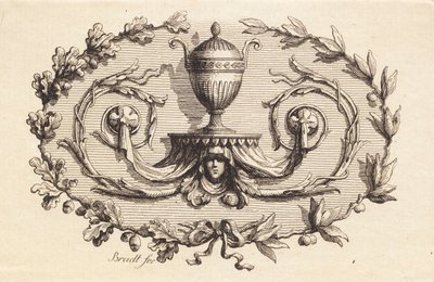 A Two-Handled Vase Surrounded by Foliage by J.F. Clemens