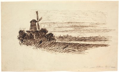 A Mill. Scene on the Rampart in Copenhagen by J.P. Møller