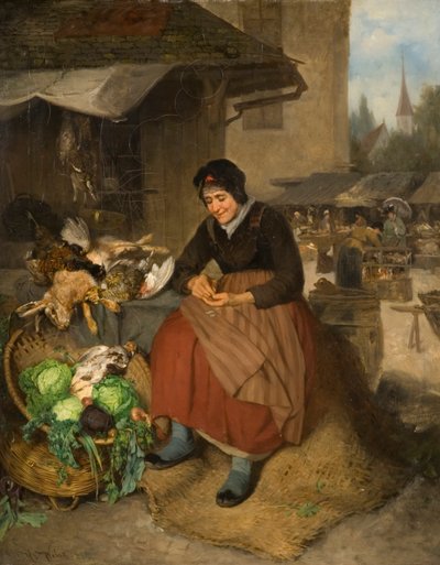 Counting Her Gains, 1894 by J.W. Weben