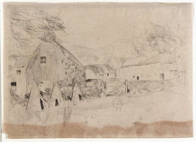 Farm-Yard--Isle of Man by J. Alden Weir