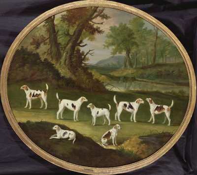 Harriers in Wooded Landscape by J. Francis Sartorius