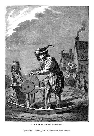 The Knife-Grinder of Teniers, c. 1630-1690, 1843 by J. Jackson