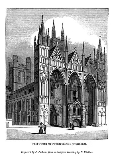 West front of Peterborough Cathedral, 1843 by J. Jackson