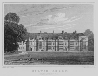 Milton Abbey, Northamptonshire (engraving) by John Preston Neale