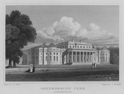 Shugborough Park, Staffordshire (engraving) by John Preston Neale