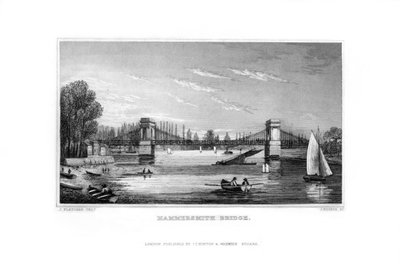 Hammersmith Bridge, Hammersmith, London by J. Rogers