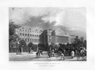 Cumberland Terrace, Regents Park, London, 19th century by J. Woods