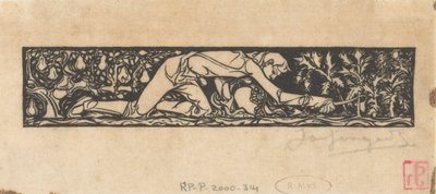 Vignette with Hoeing Man by Jac Jongert