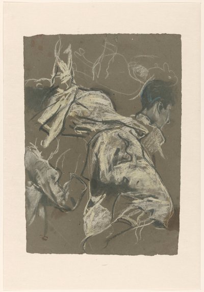 Drapery Studies and a Head by Jac van Looij