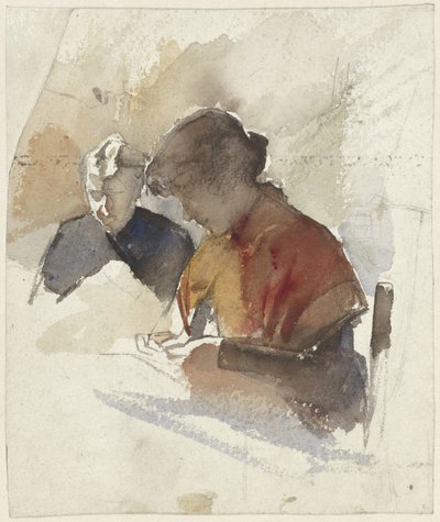 Two Women Sewing by Jac van Looij