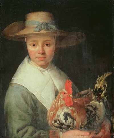 Girl with a Rooster by Jacob Gerritsz Cuyp