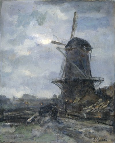 Mill by Moonlight by Jacob Maris