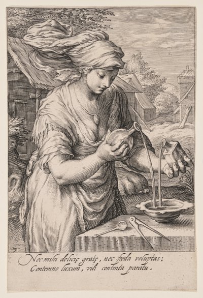 Temperance, from The Seven Virtues by Jacob Matham