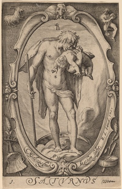Saturn by Jacob Matham after Hendrik Goltzius