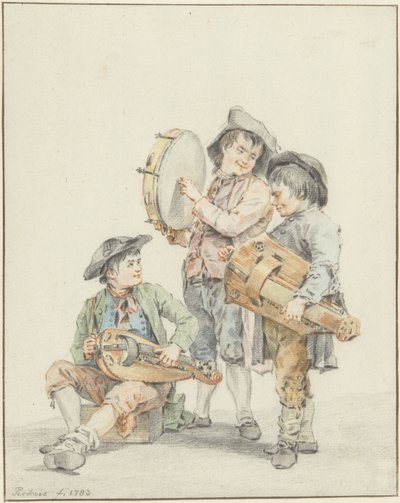 Three Boys with Musical Instruments by Jacob Perkois