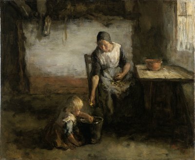 Woman Peeling Potatoes by Jacob Simon Hendrik Kever