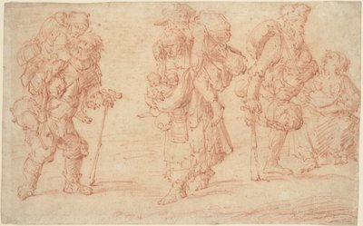 Three Pairs of Beggars with Babies by Jacob Weyer