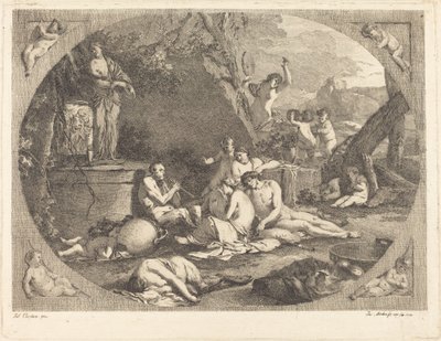 Bacchanal by Jacob Wilhelm Mechau after Giulio Carpioni
