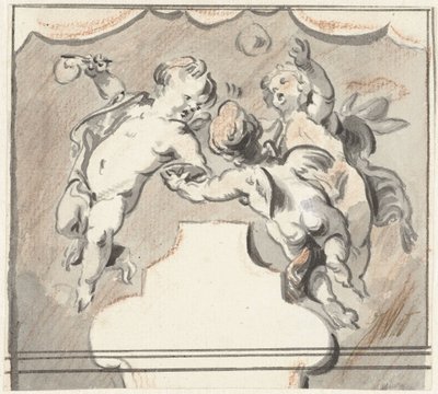 Three Floating Putti by Jacob de Wit