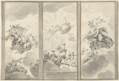 Design for a Three-Part Ceiling Decoration by Jacob de Wit