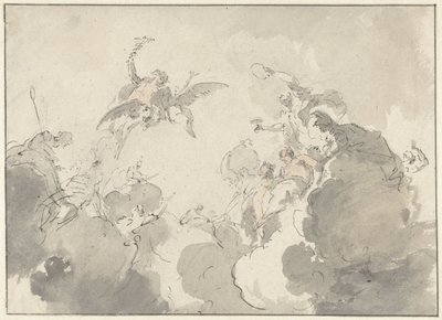Design for ceiling painting by Jacob de Wit