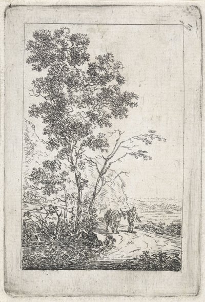 Man with Donkey in a Landscape by Jacob van Strij