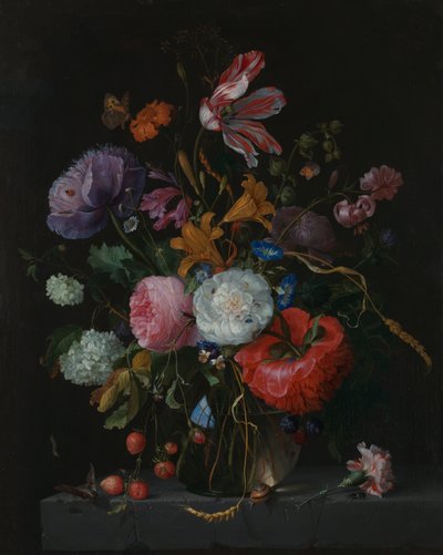 Flowers in a Glass Vase, c.1670 by Jacob van Walscapelle