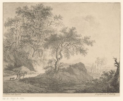 Donkey Driver in Mountain Landscape by Jacobus Adrianus Weiland