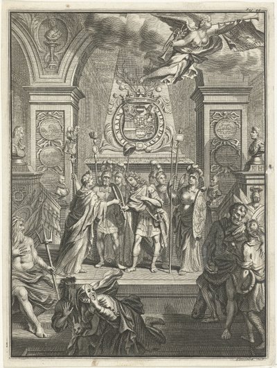 Mary Stuart Hands the Command Staff to William III by Jacobus Baptist