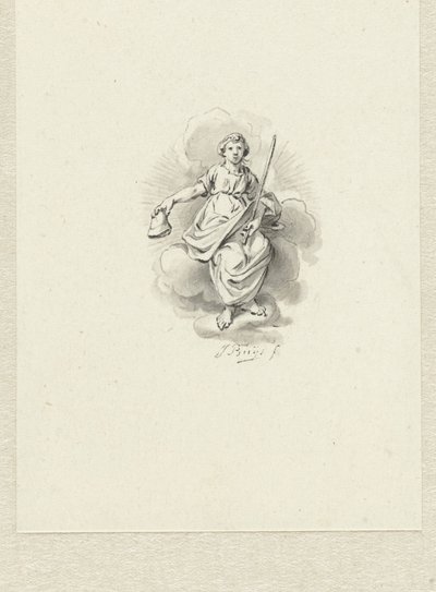 Seated Allegorical Female Figure on the Clouds by Jacobus Buys