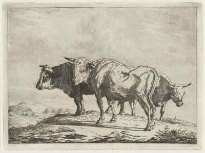 Three Oxen by Jacobus Cornelis Gaal