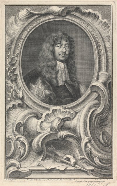 Henry Bennet, 1st Earl of Arlington by Jacobus Houbraken