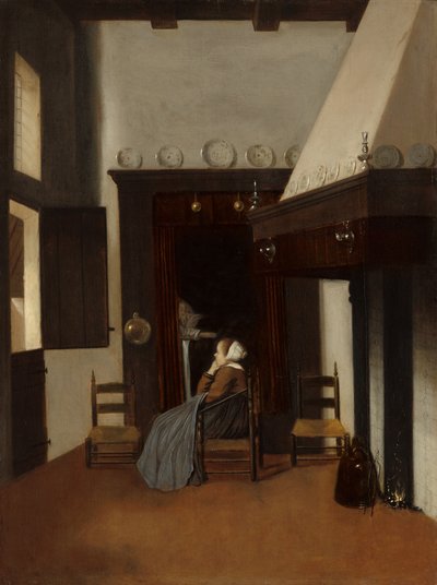Young Woman in an Interior by Jacobus Vrel