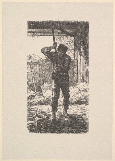 Man Threshing Wheat by Jacques Adrien Lavieille