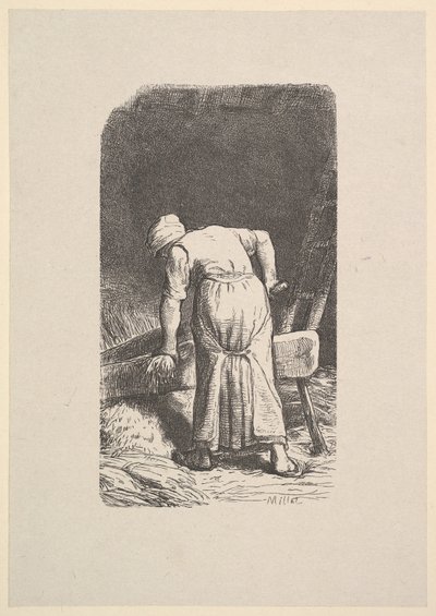 Woman Cutting Wheat, 1853 by Jacques Adrien Lavieille