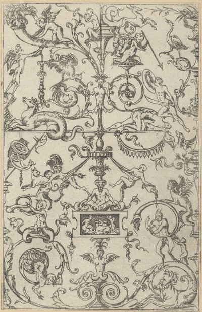 Grotesque Panel, 1550 by Jacques Androuet Du Cerceau