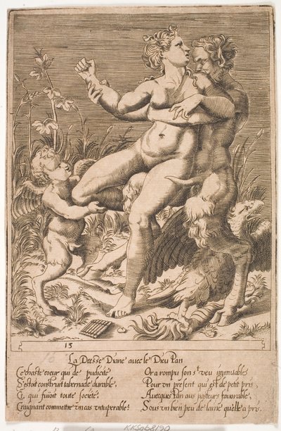 Diana and Pan by Jacques Androuet Ducerceau d.Æ.