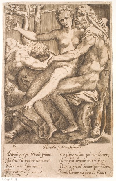 Hercules and Deianira by Jacques Androuet Ducerceau d.Æ.