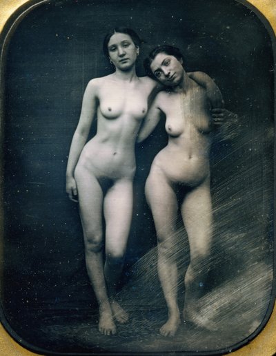 Two Standing Female Nudes by Jacques Antoine Moulin
