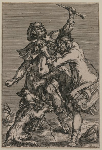 Two Beggars Fighting by Jacques Bellange