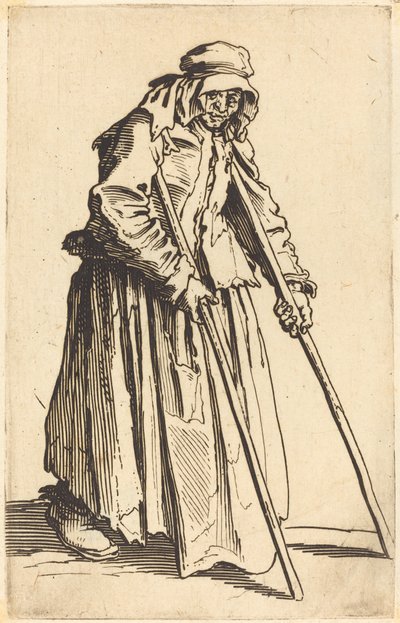 Beggar Woman with Crutches by Jacques Callot