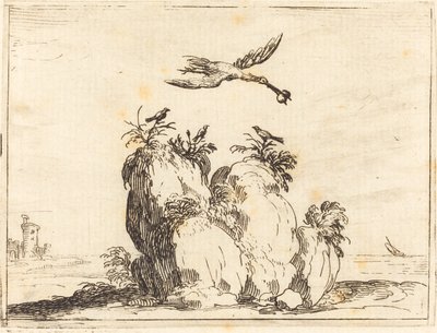 Crane Flying by Jacques Callot