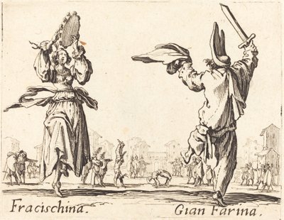 Fracischina and Gian Farina by Jacques Callot