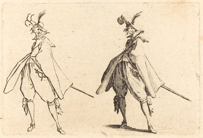 Gentleman in Large Mantle, Front View by Jacques Callot