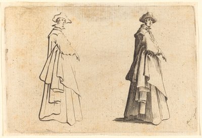 Lady in a Large Coat by Jacques Callot