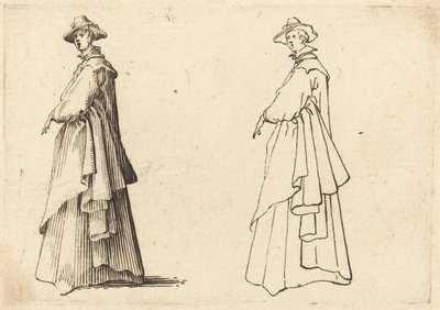 Lady in a Large Coat by Jacques Callot