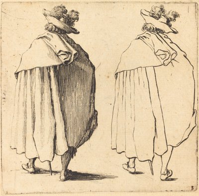 Man in Cloak, Seen from Behind by Jacques Callot