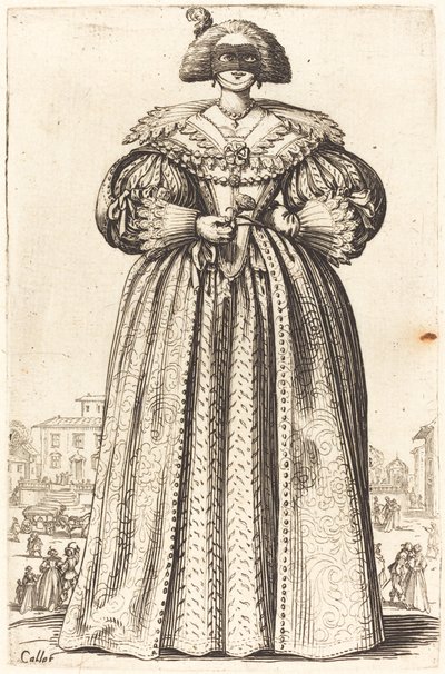 Masked Noble Woman by Jacques Callot